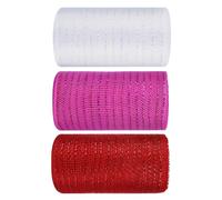 Ruban en maille de San - Pack de guirlandes de ruban en maille 3 rouleaux | Ruban créatif durable et facile à transporter pour les arcs de décoration de la maison, la décoration de Noël et sa