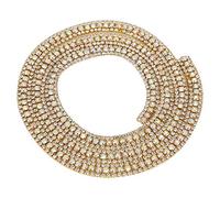 Ruban en Maille Rouleau de Ruban Diamant en Maille avec 3 Rangées de Chaînes pour decoration de Mariage Fete Ceintures (Doré)