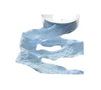 Ruban en mousseline de soie à bord effiloché fait à la main de 10 mètres, Bouquet d'emballage d'invitation de mariage, emballage de cadeau, décoration de fête,Bleu,25mm