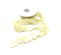 Ruban en mousseline de soie à bord effiloché fait à la main de 10 mètres, Bouquet d'emballage d'invitation de mariage, emballage de cadeau, décoration de fête,Vert clair,25mm