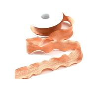 Ruban en mousseline de soie à bord effiloché fait à la main de 10 mètres, Bouquet d'emballage d'invitation de mariage, emballage de cadeau, décoration de fête,Orange,25mm