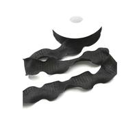 Ruban en mousseline de soie à bord effiloché fait à la main de 10 mètres, Bouquet d'emballage d'invitation de mariage, emballage de cadeau, décoration de fête,Noir,25mm