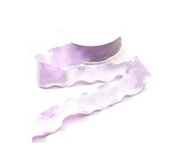 Ruban en mousseline de soie à bord effiloché fait à la main de 10 mètres, Bouquet d'emballage d'invitation de mariage, emballage de cadeau, décoration de fête,Violet,25mm