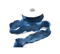 Ruban en mousseline de soie à bord effiloché fait à la main de 10 mètres, Bouquet d'emballage d'invitation de mariage, emballage de cadeau, décoration de fête,Bleu foncé,25mm