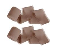 Ruban en mousseline de soie frangée, longueur de 5 mètres, largeur 4 cm (marron)