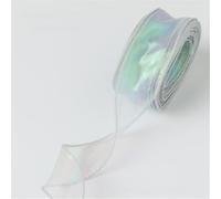 Ruban en mousseline d'organza, ruban en mousseline de soie, lot de 5, 10 yards x 4 cm, crème de rêve (gris rêve, 10 x 10 yard)