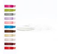 Ruban en Organdi Fin, 6mm x 20m, pour Décoration de Mariage et Fêtes (Blanc)