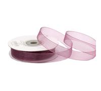 Ruban en organza de 12 mm x 25 m - Couleur au choix : 3/6/12/25/38 mm - Transparent, résistant aux couleurs et lavable - Ruban pour mariage - Ruban cadeau pour emballage, décoration, loisirs créatifs