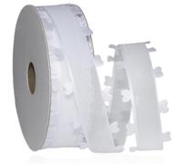 Ruban en organza 25 mm x 18 m - Cœurs blancs - Ruban en mousseline de soie - Ruban de décoration de mariage pour voiture, nœuds à cheveux, mariage, fête, Saint-Valentin