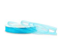 Ruban en organza 3 mm x 50 m - Choix de couleurs en 3/6/12/25/38 mm - Transparent, résistant et lavable - Ruban pour mariage - Ruban cadeau, pour emballage, décoration, loisirs créatifs - Turquoise