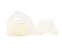 Ruban en organza - 38 mm x 25 m - Choix de couleurs 3/6/12/25/38 mm - Transparent, résistant aux couleurs et lavable - Ruban pour mariage, emballage cadeau, décoration, bricolage - Ivoire 810