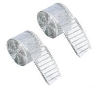 Ruban en organza à bords métalliques avec paillettes subtiles pour décorations de sapin de Noël, nœuds d'emballage et décoration d'événement festif (argenté)