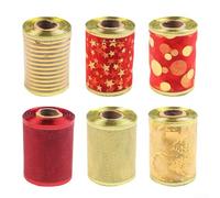 Ruban en organza brillant de 5,1 cm de large avec bords métalliques pour travaux manuels de couronnes et décorations florales, bords flexibles pour maintenir des formes décoratives (2)