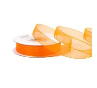 Ruban en organza de 12 mm x 25 m - Couleur au choix : 3/6/12/25/38 mm - Transparent, résistant aux couleurs et lavable - Ruban pour mariage - Ruban cadeau pour emballage, décoration, loisirs créatifs