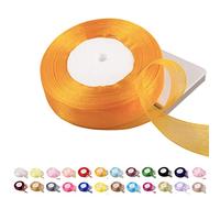 Ruban en organza doré de 25 mm,45 m,Ruban en mousseline de soie transparente,Ruban de Noël pour les travaux manuels, la fabrication de couronnes, nœuds pour les cheveux, emballage cadeau, mariage