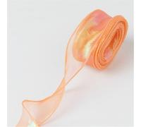 Ruban en organza et mousseline de soie, Pack de 5 rubans en mousseline de soie de 10 mètres x 4 cm Crème de rêve(orange de rêve,9 x 10 yard)