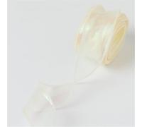 Ruban en organza et mousseline de soie, ruban en mousseline de soie 4 cm x 10 yards Paquet de 5 pièces au total 50 crème de rêve(crème de rêve,1 x 10 yard)