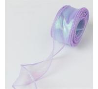 Ruban en organza et mousseline de soie, ruban en mousseline de soie 4 cm x 10 yards Paquet de 5 pièces au total 50 crème de rêve(violet de rêve,5 x 10 yard)