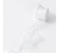 Ruban en organza et mousseline de soie, ruban en mousseline de soie 4 cm x 10 yards Paquet de 5 pièces Total 50 Crème de rêve (White,8 x 10 Yard)