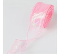 Ruban en organza et mousseline de soie, ruban en mousseline de soie 4 cm x 10 yards Paquet de 5 pièces au total 50 crème de rêve(rose rêve,9 x 10 yard)