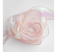 Ruban en organza et mousseline de soie, ruban en mousseline de soie, pack de 6 rouleaux, 10 yards, cm, multicolore, plusieurs tailles(rose champagne,2 x 10 yard)
