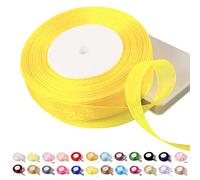 Ruban en organza jaune citron de 20 mm, ruban en mousseline d'organza, ruban de Noël, ruban pour cheveux, emballage cadeau, ruban en organza pour travaux manuels, mariage,45 m
