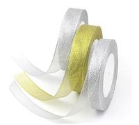 Ruban en organza Paillettes Or Brillant Largeur 6 mm Bobine 25 yards par rouleau Perles et charms