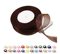Ruban en organza pour cheveux, ruban en mousseline de soie transparent de 25 mm, pour travaux manuels, fabrication de couronnes, nœuds pour cheveux, emballage cadeau, mariage - 45 m