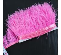 Ruban en plumes d'autruche - 1 m - 8 à 10 cm - Pour bricolage, couture, robe, vêtements, décorations - Rose foncé - 10 à 15 cm