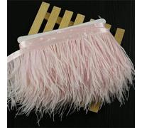 Ruban en plumes d'autruche - 1 m - 8 à 10 cm - Pour bricolage, couture, vêtements, décorations - Rose - 10 à 15 cm