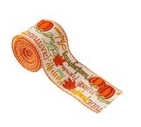 Ruban en polyester citrouille de 4,6 m pour travaux manuels et emballage cadeau, récolte d'automne, fournitures d'artisanat de Thanksgiving