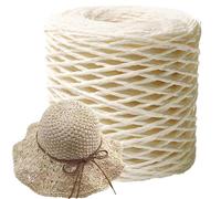 Ruban en raphia - Mètres de fil de raphia pour tricot au crochet | Ruban cadeau naturel, cordon en raphia, fil à tricoter, couleur naturelle, texture mate, rubans de papier raphia pour som