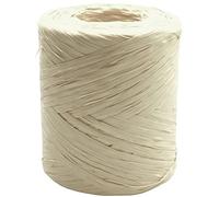 Ruban en raphia synthétique sur rouleau 200m de ruban en papier naturel pour cadeaux, bouquets de fleurs de Noël et décorations (Beige)