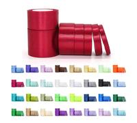 Ruban en satin 25 yards 10mm 15mm 20mm 25mm 40mm 50mm 75mm Parfait pour la décoration de mariage, les bouquets, la couture, les travaux manuels Sapphire Blue