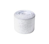 Ruban en satin avec fil de fer à motif flocon de neige de Noël sur le thème de l'hiver - 9,1 m x 6,3 cm de large - Ruban décoratif de Noël pour guirlandes, couronnes