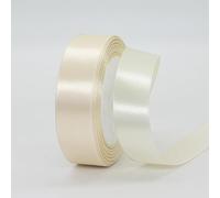 Ruban en satin beige uni de 2,5 cm de long pour emballage cadeau, bouquets floraux, décoration de fête de mariage