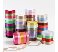 Ruban en Satin de 6/10/12/15/20/25/40mm pour Emballage Cadeau, Décoration de Mariage et Noël, Vente en Gros lake blue