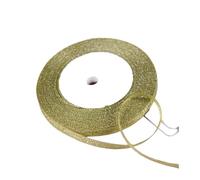 Ruban en Satin de soie à paillettes argent or, 100Yards, 6mm, décoration de fête de mariage à domicile, emballage de noël Halloween, matériel de bricolage(Lemon Yellow)