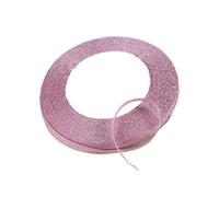 Ruban en Satin de soie à paillettes argent or, 100Yards, 6mm, décoration de fête de mariage à domicile, emballage de noël Halloween, matériel de bricolage(Light Pink)