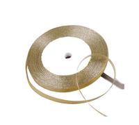 Ruban en Satin de soie à paillettes argent or, 100Yards, 6mm, décoration de fête de mariage à domicile, emballage de noël Halloween, matériel de bricolage(Gold)
