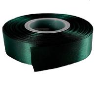 Ruban en satin double face en polyester - 23 m - Parfait pour les mariages, les emballages cadeaux, la fabrication de nœuds et autres projets (15 mm x 23 m, vert foncé)