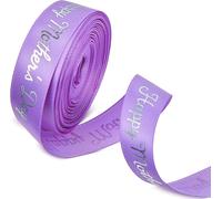 Ruban En Satin Happy Mother's Day Ruban De Couleur Unie 20 Mm X 10 Yards Ruban De Fête Des Mères Ruban Imprimé Ruban D'emballage De Cadeau Ruban De Ballon Large (Violet)