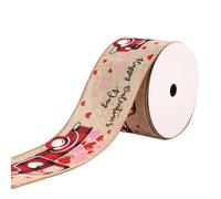 Ruban En Satin Imprimé Coeur, Pour Emballage De Cadeau, Bricolage Artisanal, Saint-Valentin