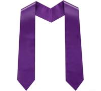 Ruban en satin pour cérémonie d'honneur, châle formel en polyester lisse, en plusieurs couleurs et tailles pour étudiants (130 x 10 cm, violet clair)