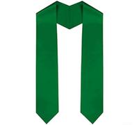 Ruban en satin pour cérémonie d'honneur, châle formel en polyester lisse, en plusieurs couleurs et tailles pour étudiants (175 x 12 cm, vert)