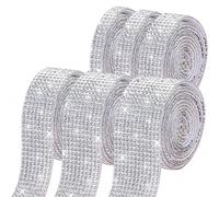 Ruban en strass diamant, Ruban de cristal strass autocollant argent 0,6-2,5 cm 1 mètre(2CM)