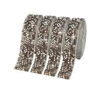 Ruban en strass Rouleau de rubans en strass cristal, 10 mètres, diamant scintillant, ceinture enroulée, fête mariage(Grey,10YARDS_3CM WIDTH)