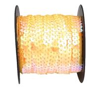 Ruban en tissu à paillettes, Bande de paillettes plates multicolores, 3 pièces, 5 mètres, 6mm, for bricolage, artisanat, décoration couture(Yellow)