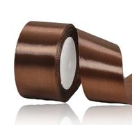 Ruban en tissu marron foncé de 5,1 cm x 22,9 m pour emballage cadeau, loisirs créatifs, bouquets de mariée, couronnes, nœuds pour cheveux, projets de couture, Noël, fête prénatale et décoration de