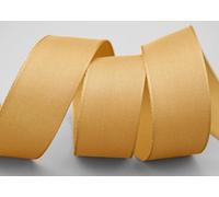 Ruban en tissu mat - 50 m x 40 mm - Sans fil - Doré moutarde 634 - Ruban décoratif avec bord tissé - Décoration de table pour mariage, Pâques - Ruban en taffetas - Pour la fabrication de cartes, les